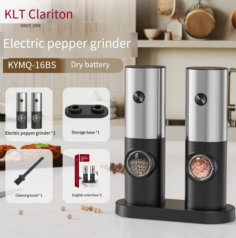 Elektryczny młynek do pieprzu Pieprz Czarny pieprz Młynek do soli Butelka Butelka na przyprawy Słoik_voghion.com
