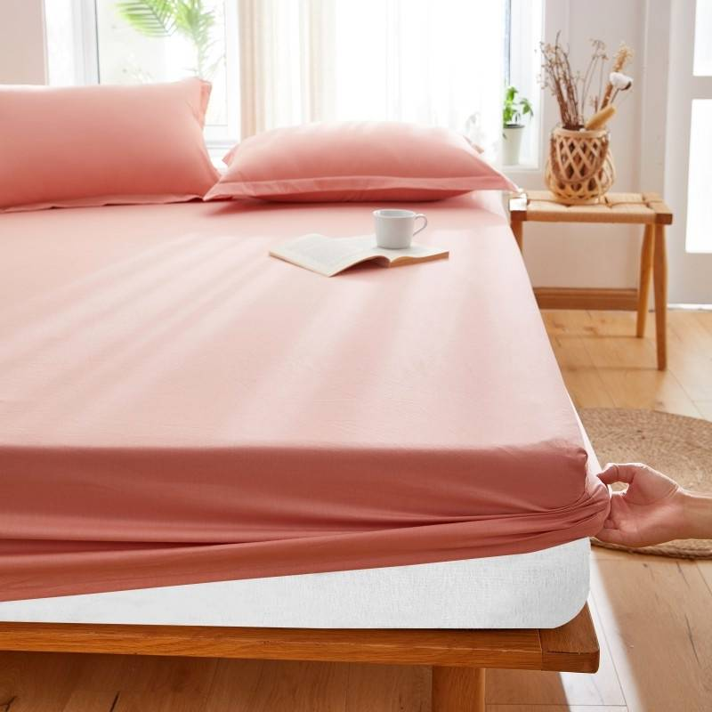 Spannbettlaken aus 100 % Baumwolle – einfarbiger Bettvolant für Einzel-/Doppelmatratzen, Hotel- und Heimgebrauch – atmungsaktiver Matratzenschonerbezug für Simmons_voghion.com