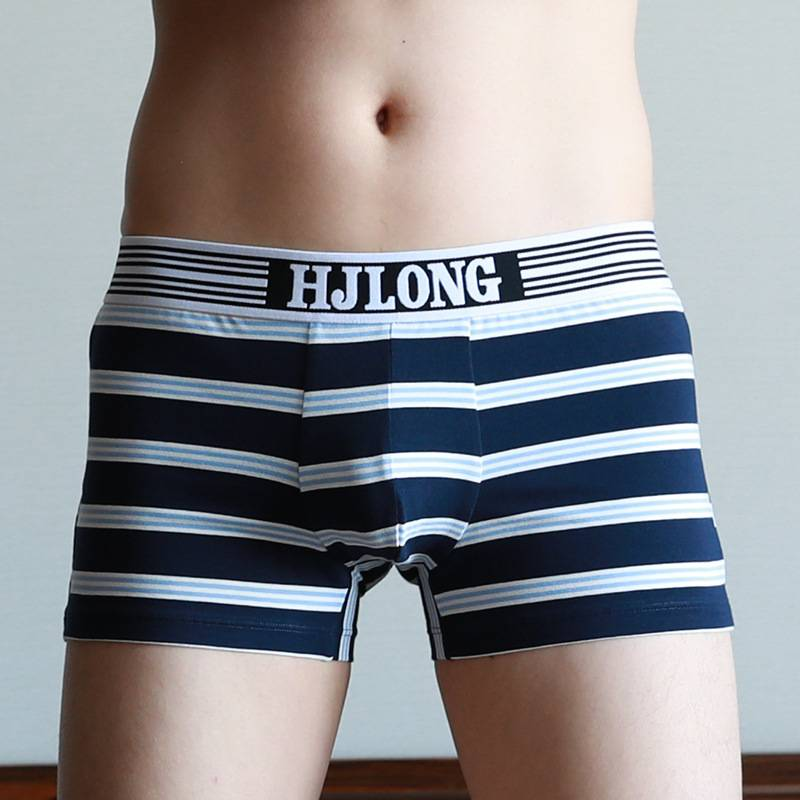 Men's Underwear Striped Cotton Middle Waist Trendy Men Explosive Style Men's Breathable Boxer Pants_voghion.com