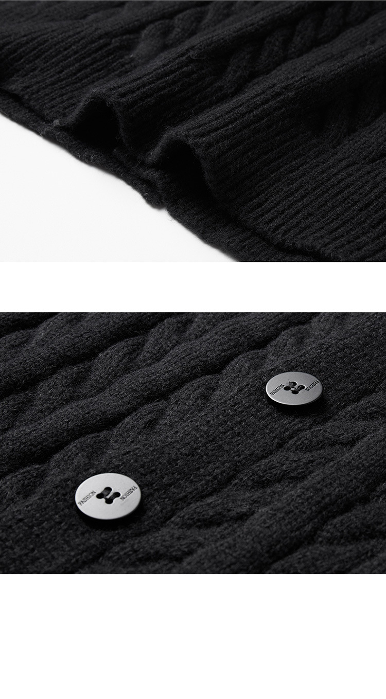 Roupas masculinas Cardigan japonês retrô com gola redonda Suéter masculino Outono e inverno Marca da moda Solto Estilo preguiçoso Suéter de malha quente Jaqueta tendência_voghion.com