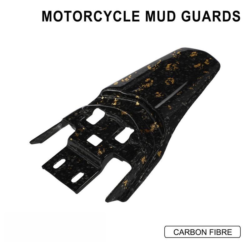 Carbon Fiber Rear Fender Mudguard For Electric Motorcycle - Lightweight & Durable Upgrade Accessory (Black Gold/Black Purple, 25x15x4cm)_voghion.com