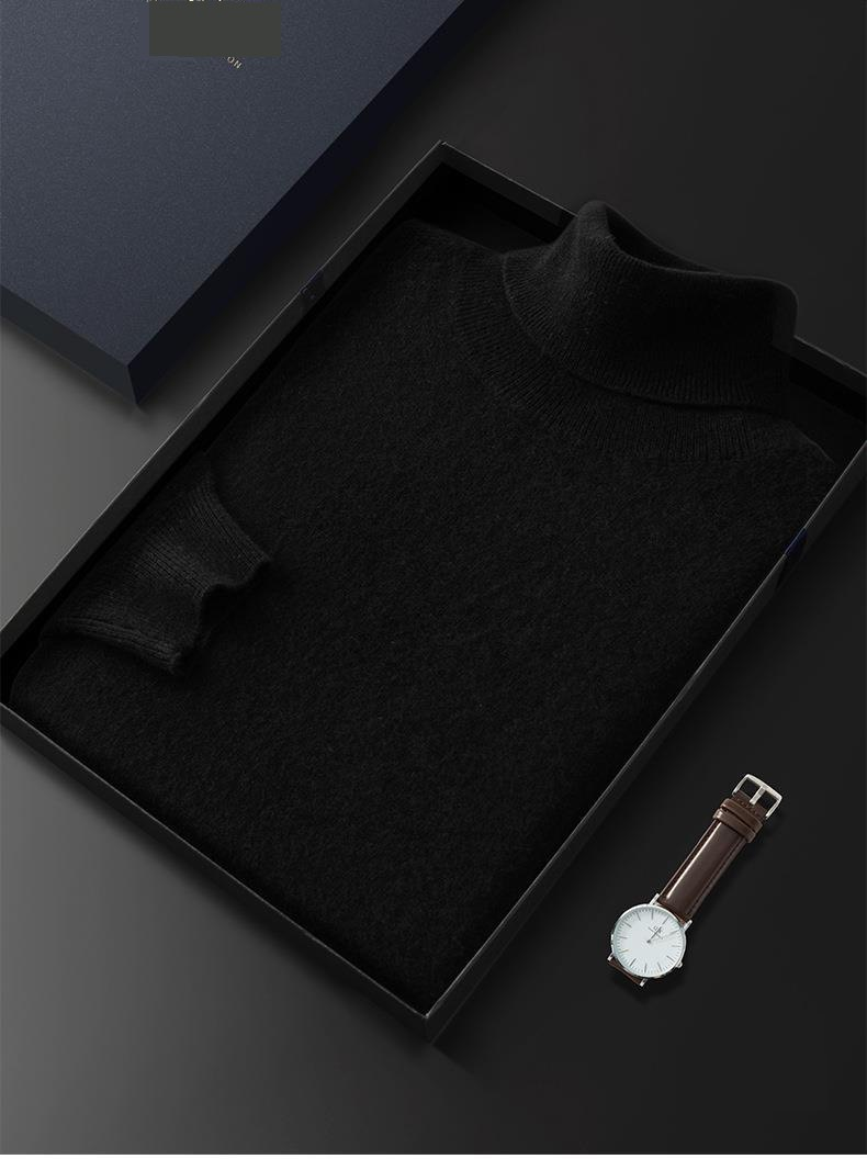 Herren Premium Kaschmirpullover – Klassischer Pullover mit hohem Halsausschnitt und lockerer Passform für Herbst & Winter (Beige/Camel/Mittelgrau/Schwarz_voghion.com