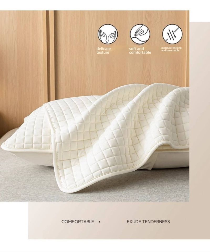 Kissenschutzbezug aus hochwertigem Polyester – atmungsaktiv und hypoallergen mit Reißverschluss/Hotelverschluss – Hotelstil (mehrere Farben und Muster)_voghion.com