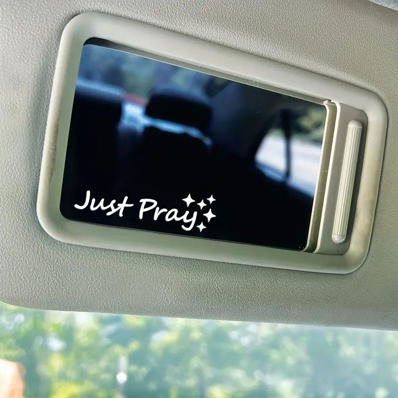Just pray car rearview mirror sticker room living room door window wall water cup home life inspirational sticker_voghion.com