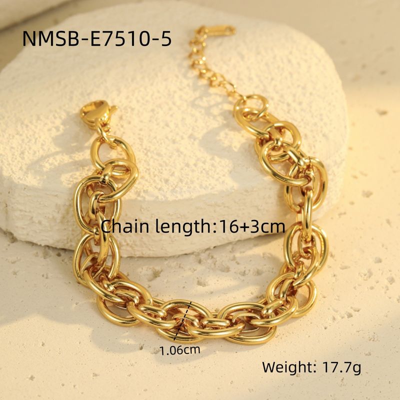 Punk Interlocking Stainless Steel Non Fading Thick Bracelet Fashionable Personality All Match Hand Jewelry_voghion.com