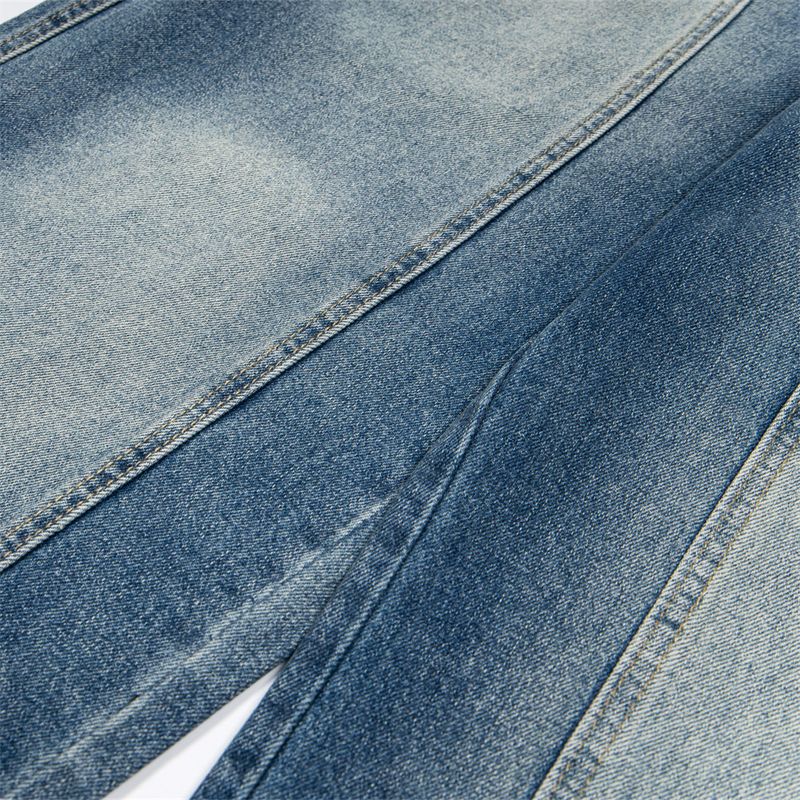 Washed Gradient Jeans For Men Loose Wide-Leg Floor-Length Split Patchwork Design Casual Straight-Leg Pants Trendy_voghion.com
