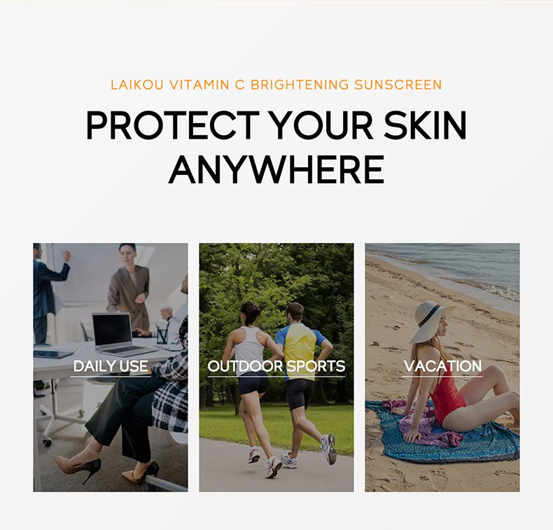 Sunscreen Cream LAIKOU Vitamin C Sunscreen Cream 50g To Improve Skin Tone And Moisturize_voghion.com