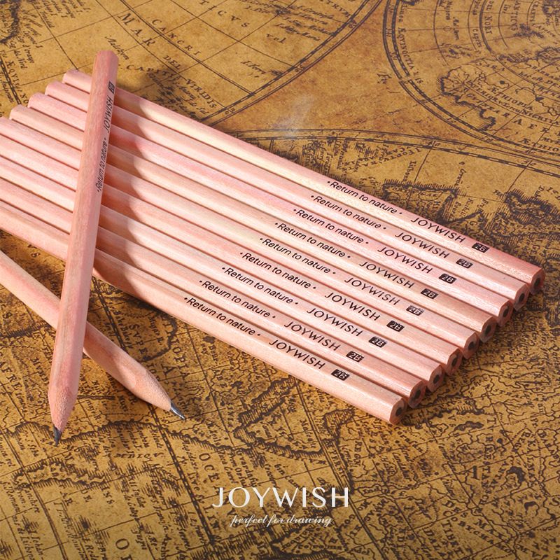 Natural Wood Hexagonal Sketch Pencils Set - 2B Exam Pencils For Students, Wooden Drawing Pencils For Kids & Artists, Triangular & Hexagonal Design_voghion.com