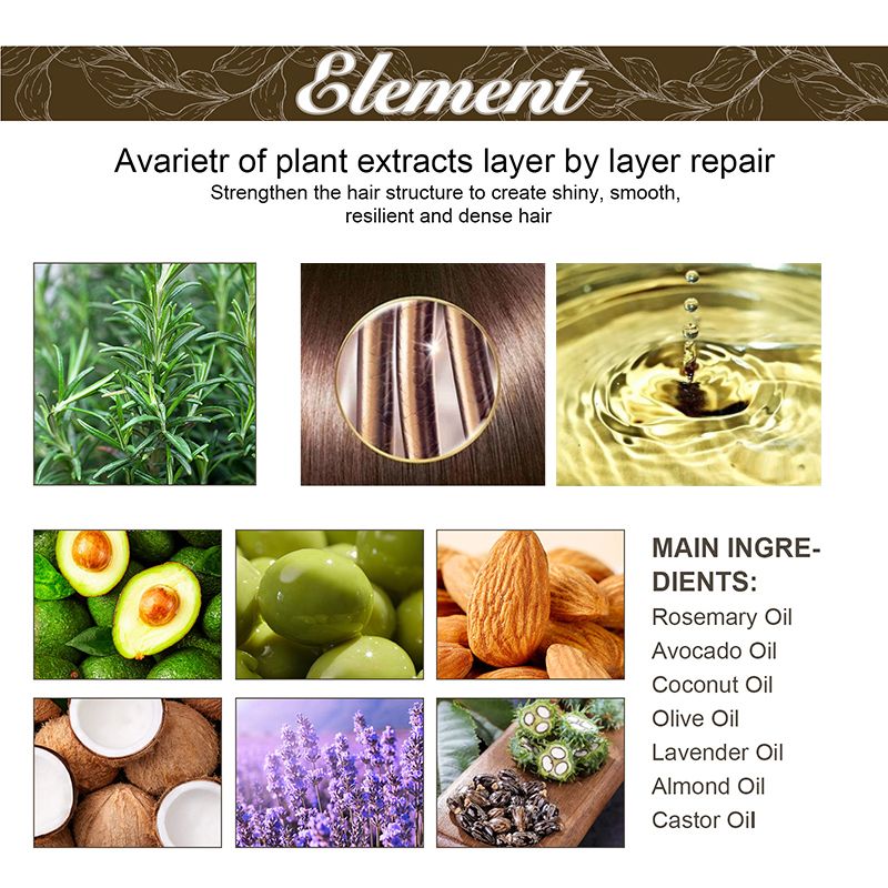 Huile essentielle de romarin pour cheveux denses, 60 ml, lavande végétalienne, répare les cheveux abîmés, prévient la chute des cheveux, lisse les cheveux, nourrit les cheveux._voghion.com