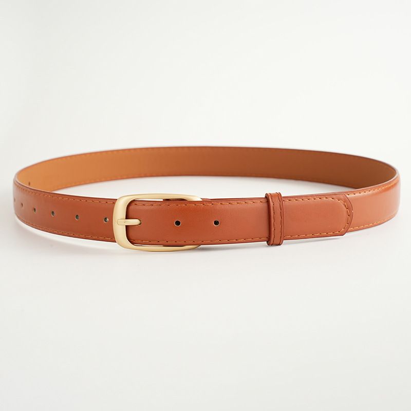 2024 Sommer Damen Leder Dornschließe Nischendesign Vielseitiger dekorativer Jeans-Taillengürtel_voghion.com