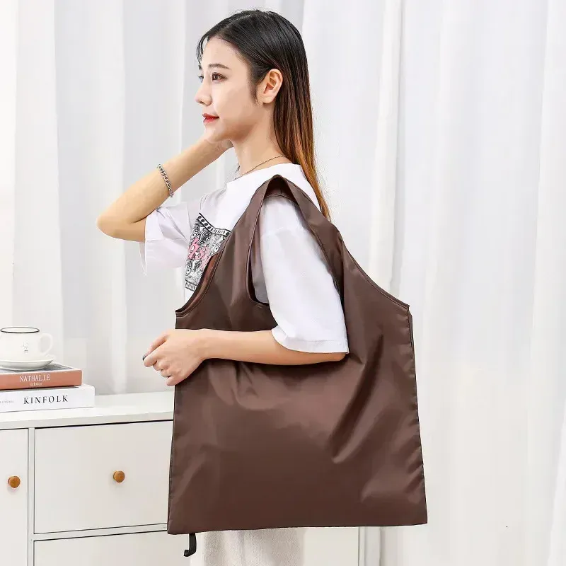 Borsa della spesa pieghevole, riutilizzabile, da viaggio, ecologica, monospalla, tinta unita, per supermercato_voghion.com