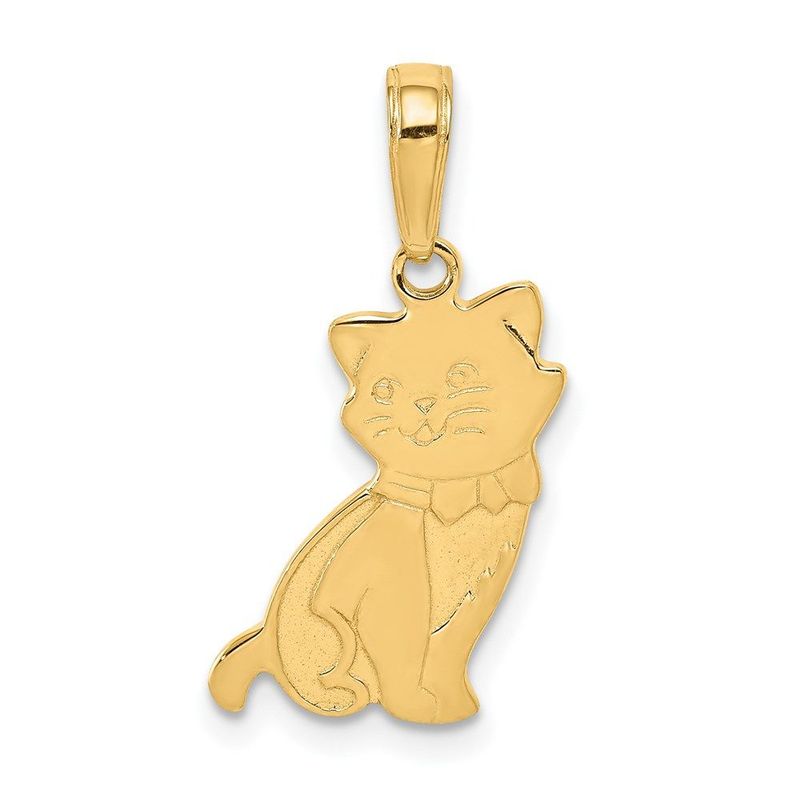 14K Sitting Cat Pendant_voghion.com