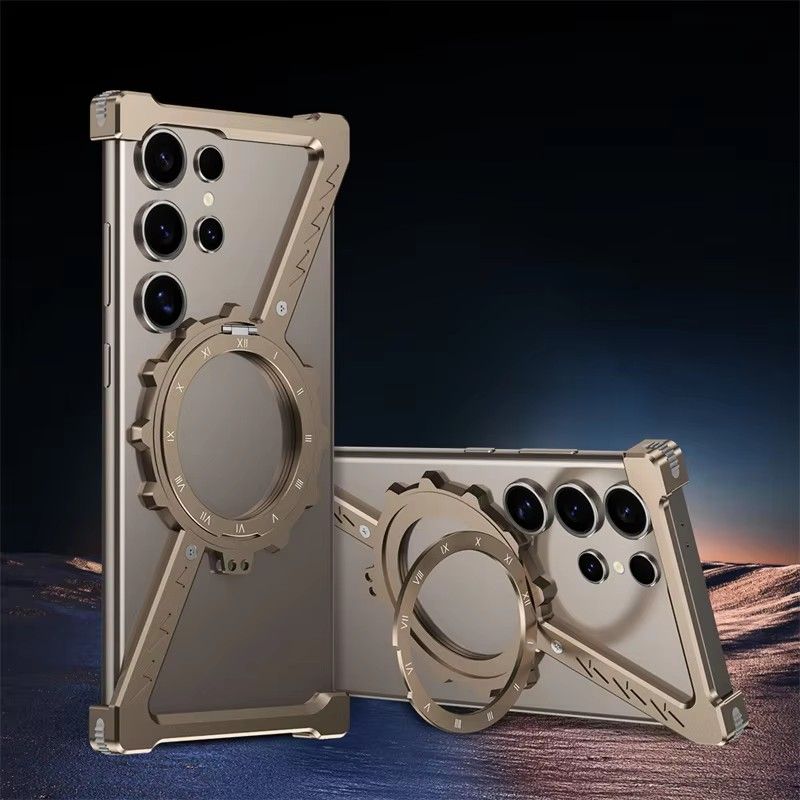 Z Shaped MetalCase For Samsung Galaxy S25 S24 S23 S22 Ultra Shockproof Bumper 360 ° Rotating Bracket Protective Cover_voghion.com