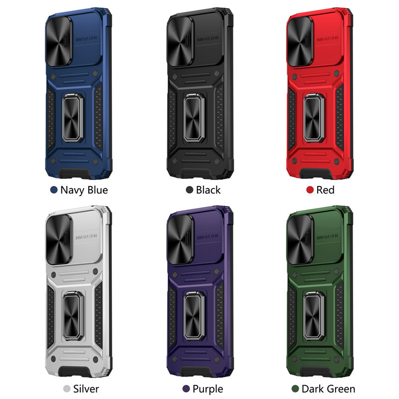 Hülle für Redmi Note 12 11 11S Poco X5 Pro, magnetisches Auto-Schiebefenster, stoßfest, kratzfest, rote Schutzhülle_voghion.com
