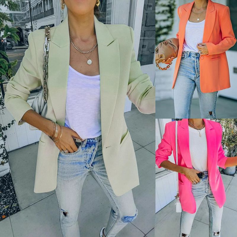 FD1483 2025s Autunno/Inverno 2025 Nuovo Stile Moda Donna Tinta Unita Colletto Manica Lunga Piccolo Cappotto_voghion.com