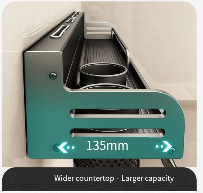 kitchen rack punch free space aluminum household wall mounted seasoning chopstick knife holder multifunctional storage_voghion.com