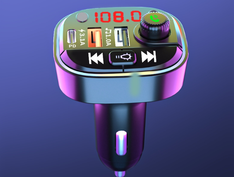 Caricabatterie per auto con riproduzione Bluetooth, vivavoce, qualità audio lossless, accendisigari per auto PD, caricabatteria per auto, ricarica rapida_voghion.com