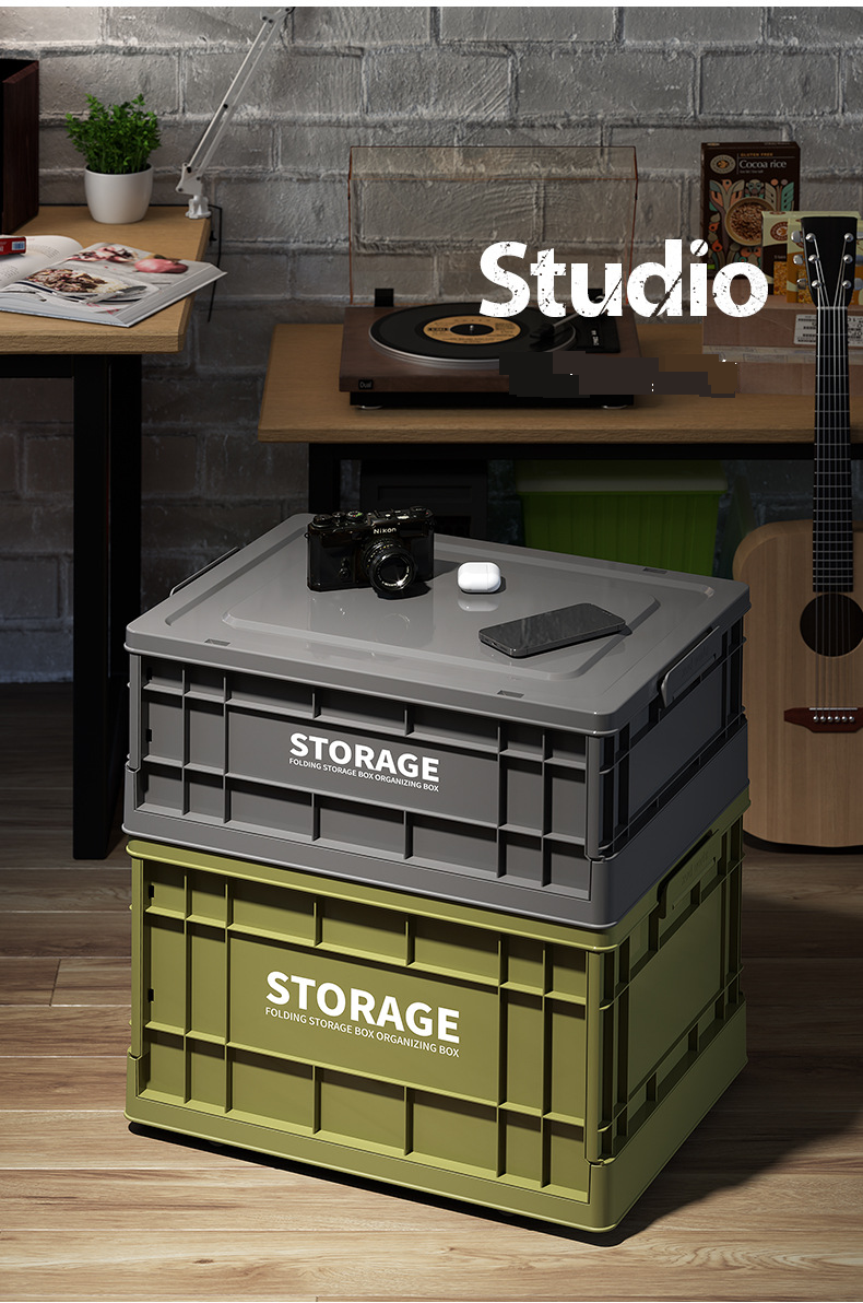 Industrial Foldable Storage Box Can Be Stacked Large Capacity Household Storage Box Car Storage Box Plastic Outdoor Camping Box_voghion.com