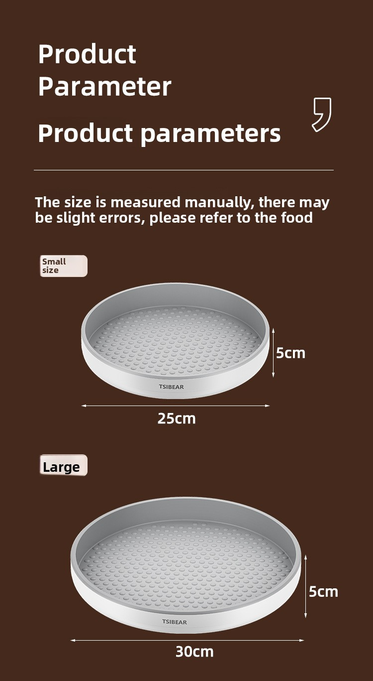 Vassoio portaoggetti girevole per la casa – Contenitore compatto girevole a 360° per cucina, bagno e ufficio – Design moderno in plastica PP in nero/grigio (25 cm/30 cm)_voghion.com