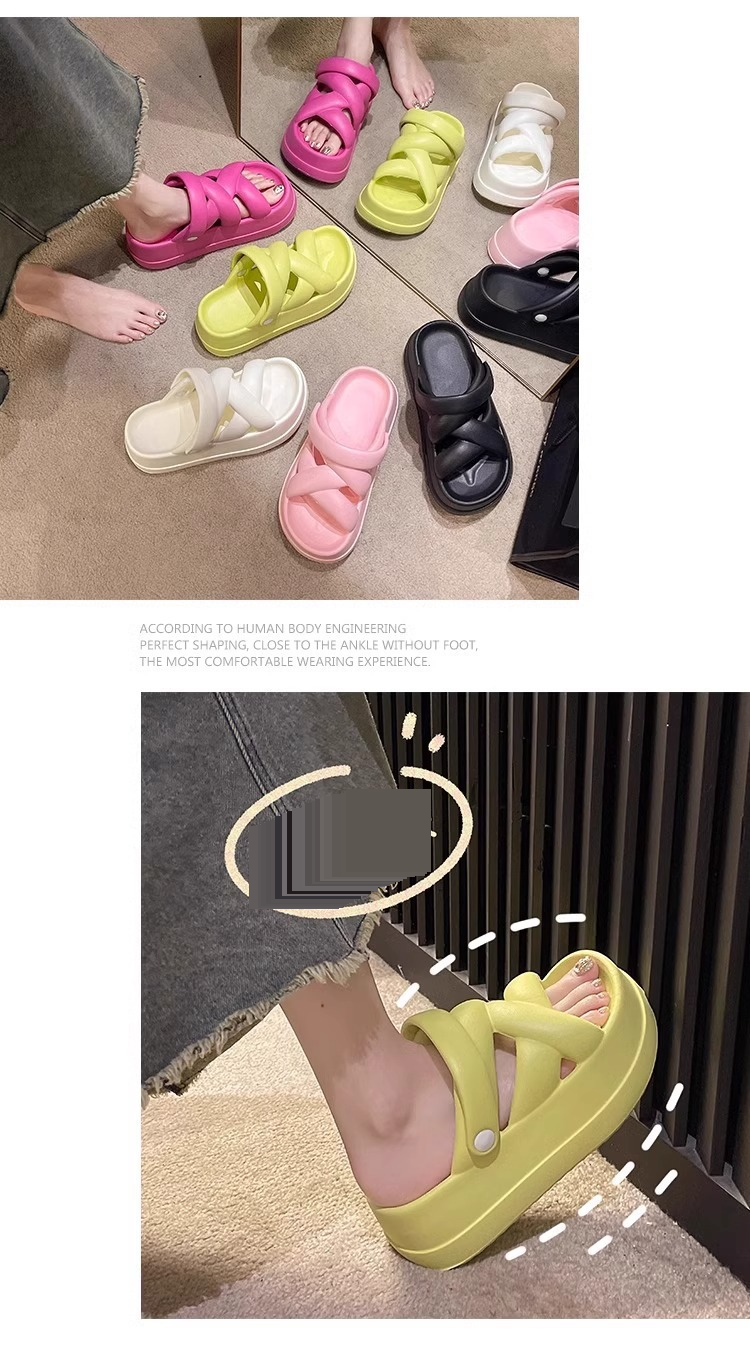 Plateausandalen für Damen – Römersandalen mit dicker Sohle, die die Füße größer machen, trendige und bequeme EVA-Slides_voghion.com