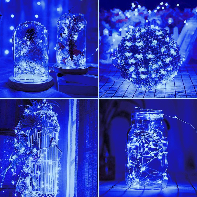 Cordão de Luzes LED Solares - 8 Modos, IP65 à Prova D'água, Controle Remoto, Branco Quente/Branco/Mudança de Cor para Natal, Jardim, Pátio (Fio de Cobre)_voghion.com