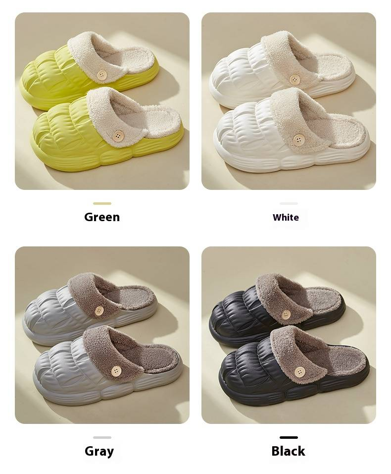 Waterproof Slippers For Women New Autumn And Winter Plush Warm Non Slip Indoor Home Thick Soled Detachable Cotton Slippers For Women_voghion.com