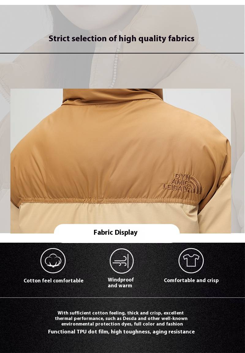 Unisex Color-Block Puffer Jacket - Lightweight Quilted Coat With Relaxed Fit For Men & Women_voghion.com