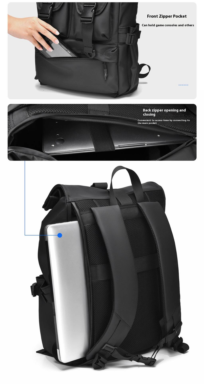 Zaino da ciclismo per pendolari, unisex, impermeabile, espandibile, 20-35L, multitasche, per pendolari e viaggiatori, con resistente tessuto in tela_voghion.com