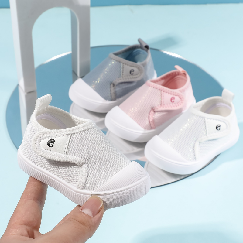 Scarpe da passeggio per bambini primavera/estate con fibbia per ragazze, mesh casual, traspirante, antiscivolo, suola morbida, scarpe da interno per bambini_voghion.com