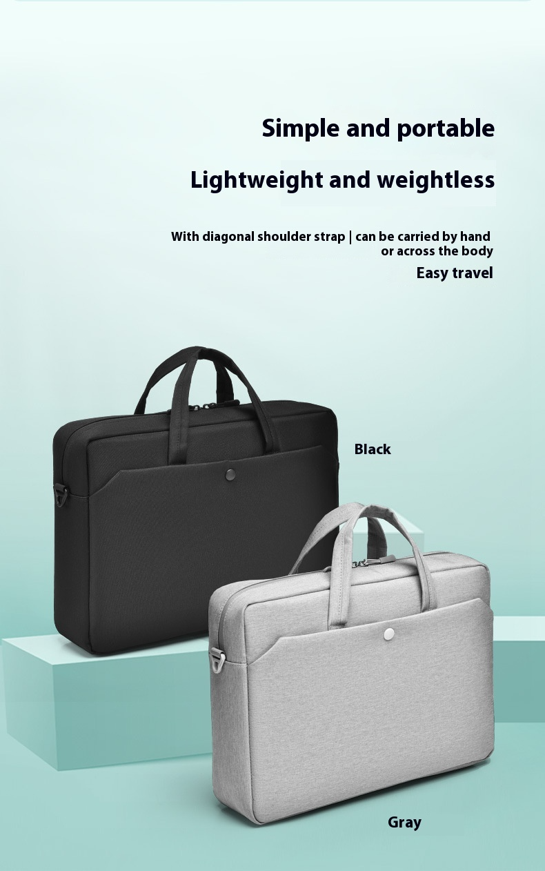 Bolso ligero para ordenador de 16,1 pulgadas, resistente al agua y a los golpes, ideal para viajes, con correa para sujetar la maleta, ideal para estudiantes y profesionales._voghion.com