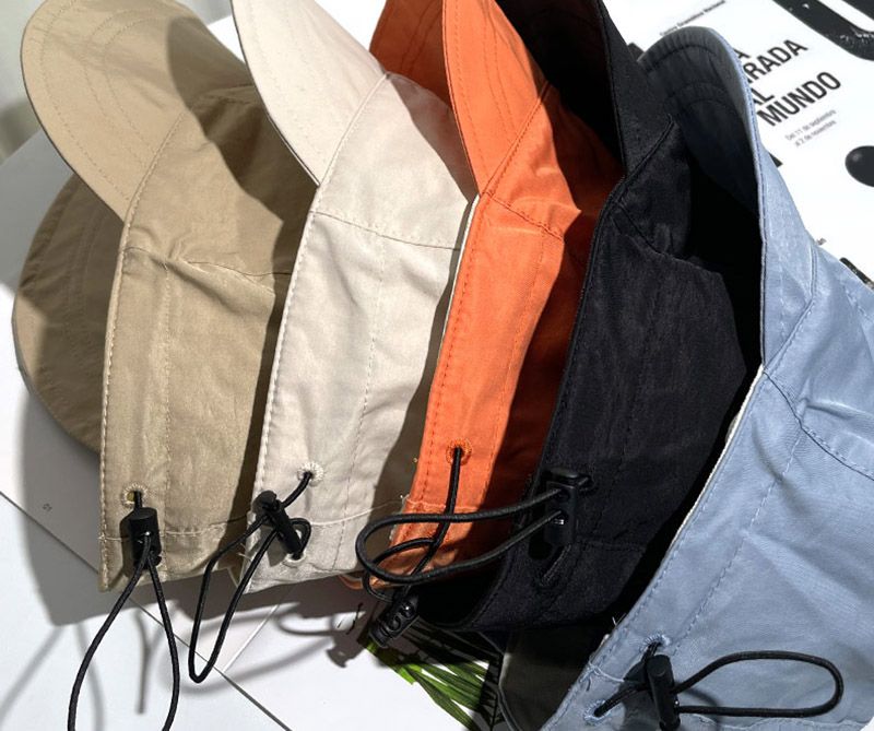 Fisherman Cap Hat Washed Cowboy Portable Wide Brim Sun Protection Hats Summer Quick-drying Visors Adjustable Drawstring_voghion.com