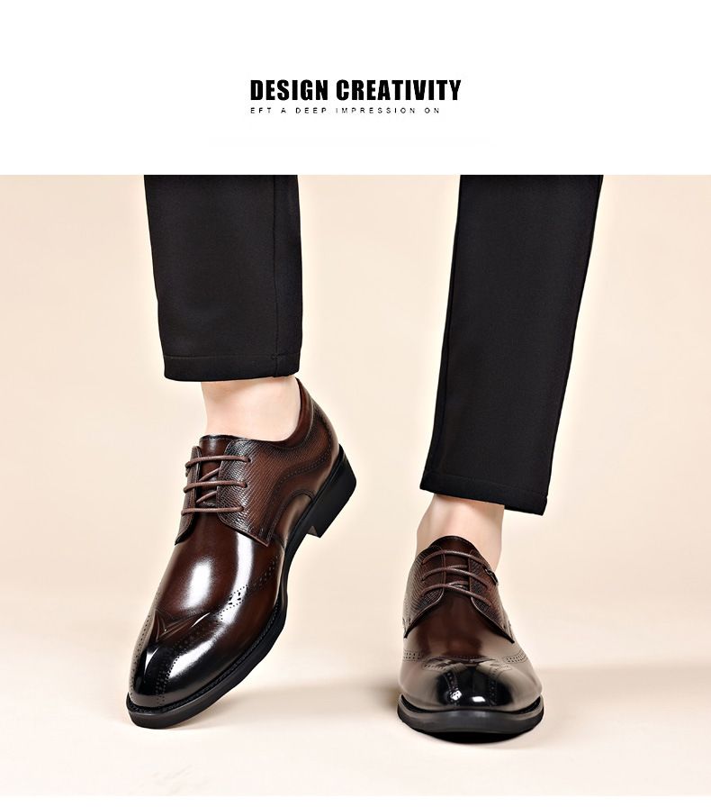 New business dress shoes men's soft sole breathable leather British men's shoes commuter cowhide shoes_voghion.com