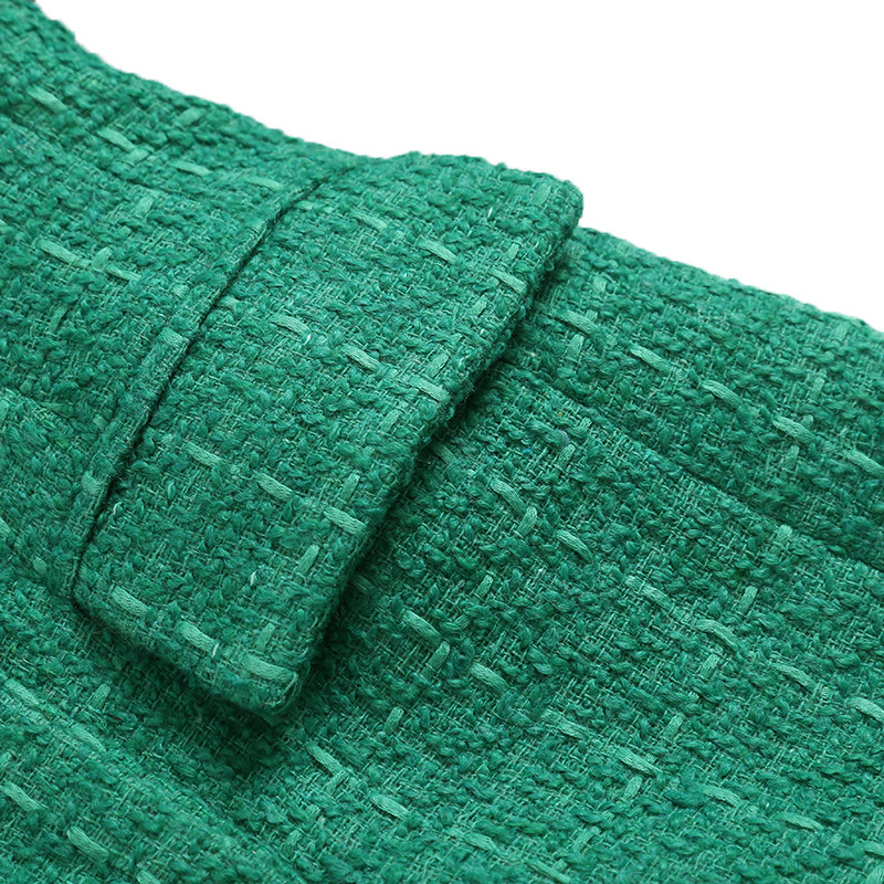 abbigliamento da donna giacca da donna di media lunghezza doppiopetto con texture a 4 colori_voghion.com