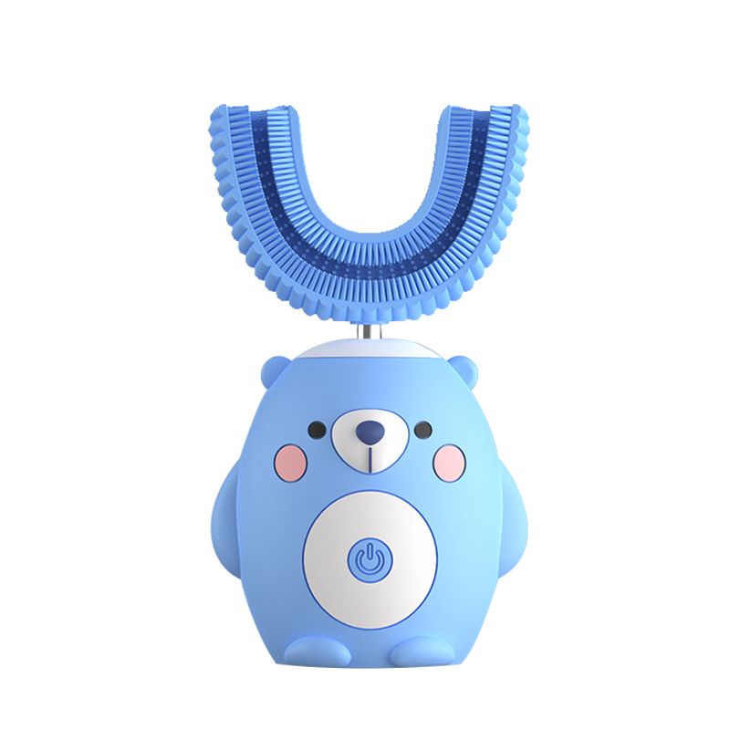 U Shaped Type 360 Degrees Ultrasonic Children Kids Boy Girl Silicone Automatic Electric Toothbrush_voghion.com