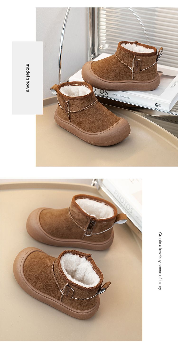 2025 Winter Neue Sport Stil Kinder Schnee Wildleder Anti-Kick Geschlossen-Zehe Jungen Und Mädchen Warme Für Ältere kinder Baumwolle_voghion.com