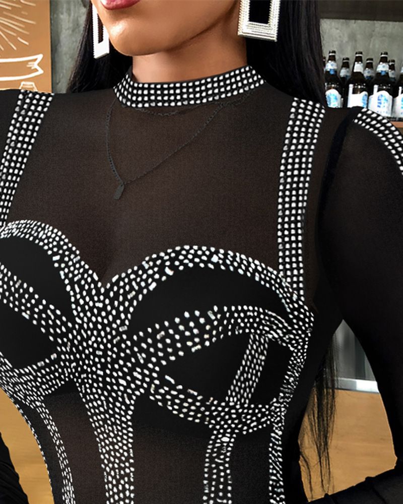 Women's Clothing Rhie mesh bodysuit_voghion.com