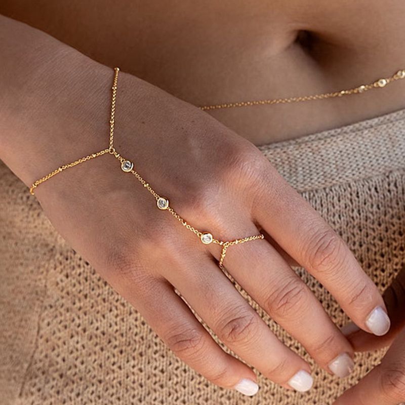Braccialetto semplice e versatile con perline di rame intarsiate, personalità squisita e alla moda, con cristalli_voghion.com