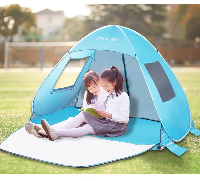 Tenda da spiaggia per esterni, con apertura rapida, automatica, pop-up, semplice parasole, baldacchino per il tempo libero sulla spiaggia, con porte e doppie finestre_voghion.com