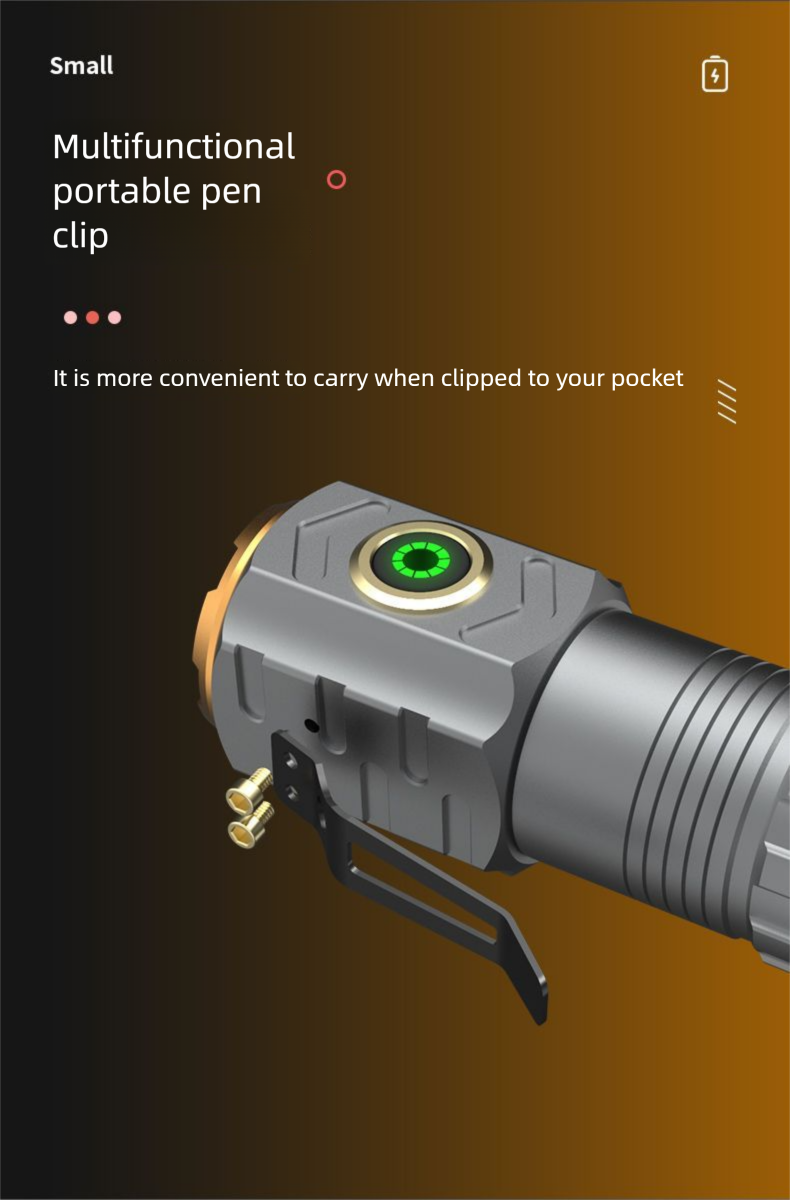 Mini New Professional Grade Strong Light Super Waterproof Black Technology Original Magnetic Flashlight_voghion.com