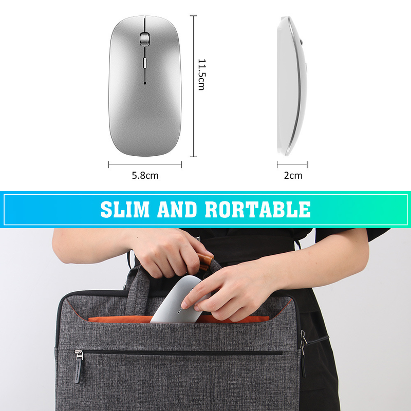 Digitex Digitex New Rechargeable Metal Roller Bluetooth Dual Mode Mouse For MacBookPro Laptop USB_voghion.com