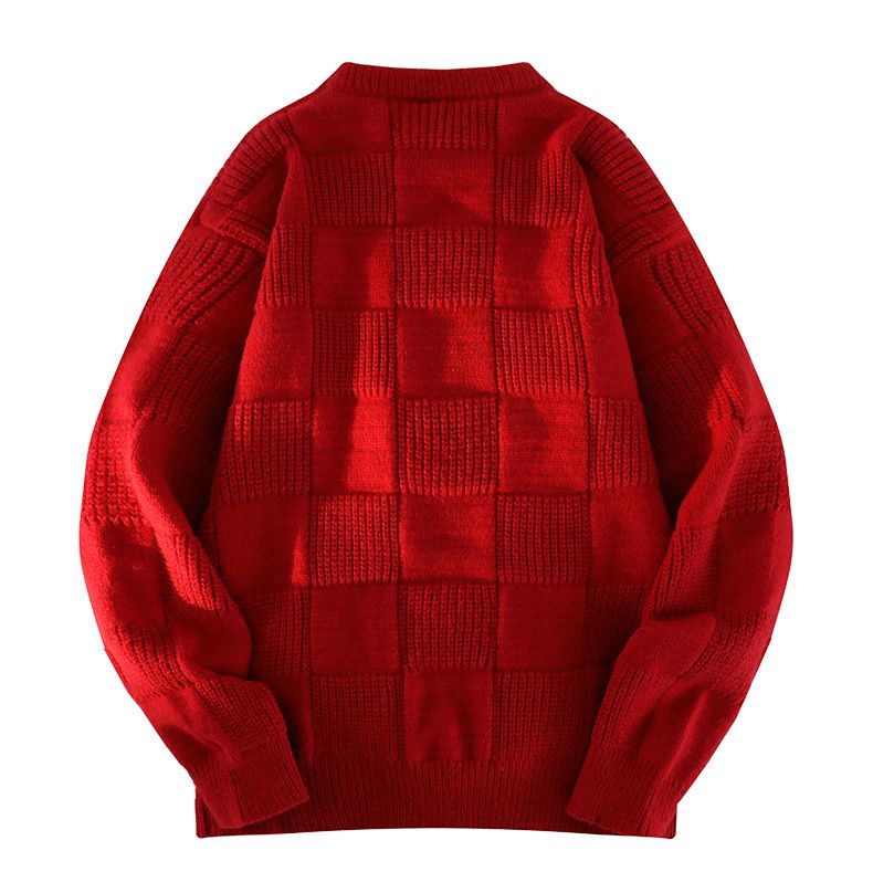 High-Quality Knitted Sweater Men, Round Neck, Warm Loose Base Shirt, Knitwear For Men_voghion.com