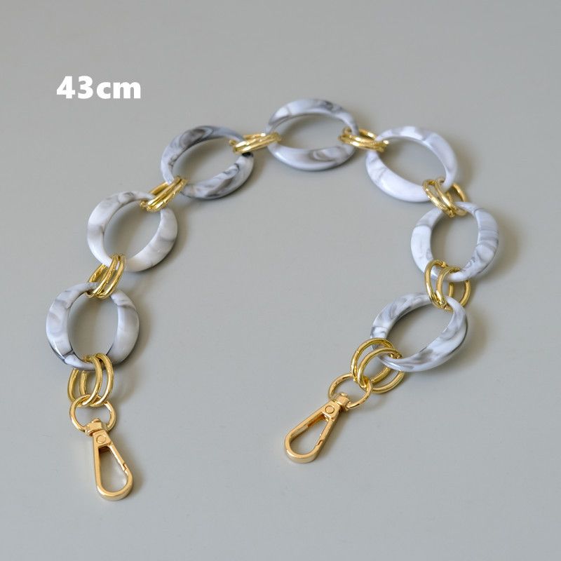 Accessori per borse da donna alla moda, con tracolla spessa, in resina dorata mista, con catena in acrilico per telefono_voghion.com