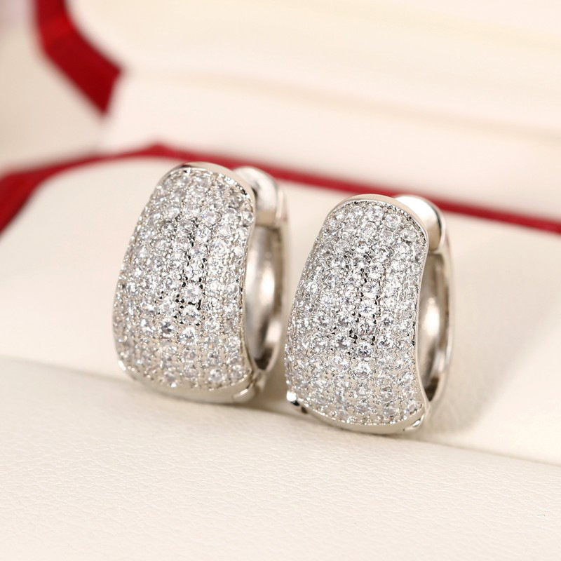 Orecchini a cerchio leggeri con diamanti incrostati, stile hip hop, da uomo e da donna, Luffian American Ear Hoops_voghion.com