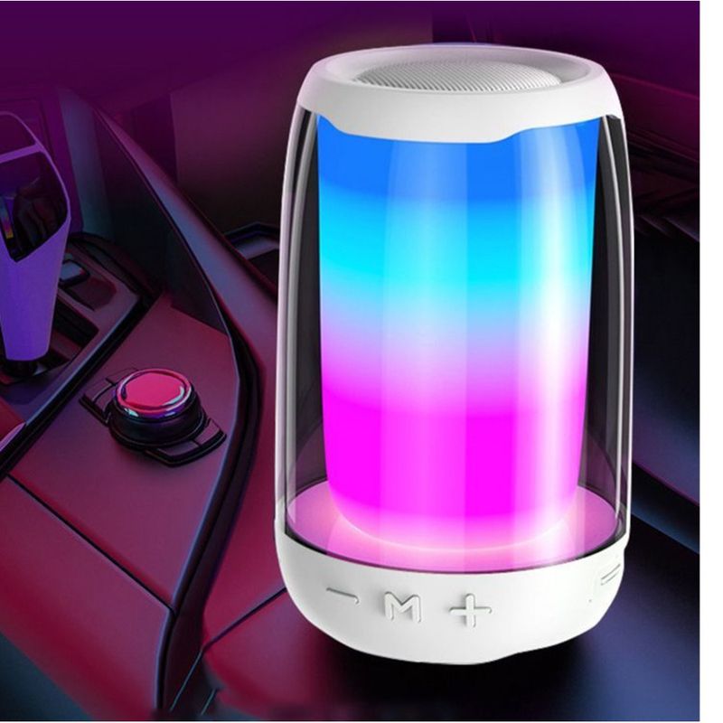 Smart Bluetooth LED Colorful Atmosphere Light Portable Handheld Desktop Speaker T24_voghion.com