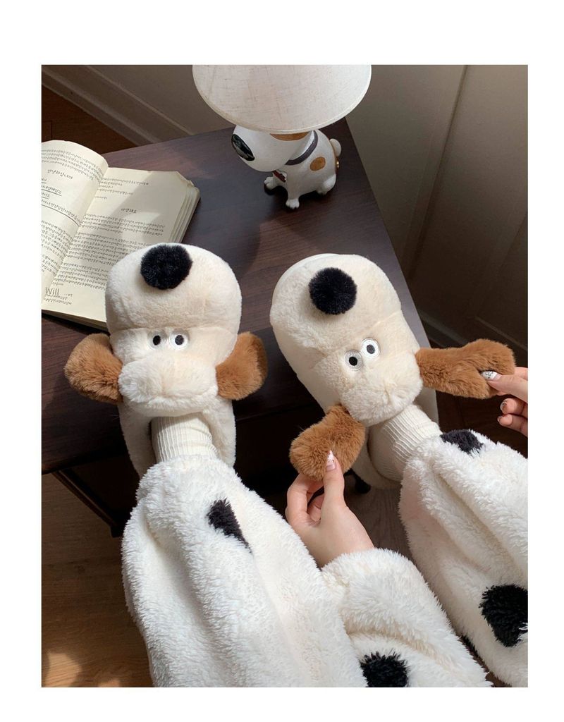Autumn And Winter Home Warm Bedroom Soft Bottom Confinement Shoes New Genuine Master Dog Plush Closed Toe Cotton_voghion.com