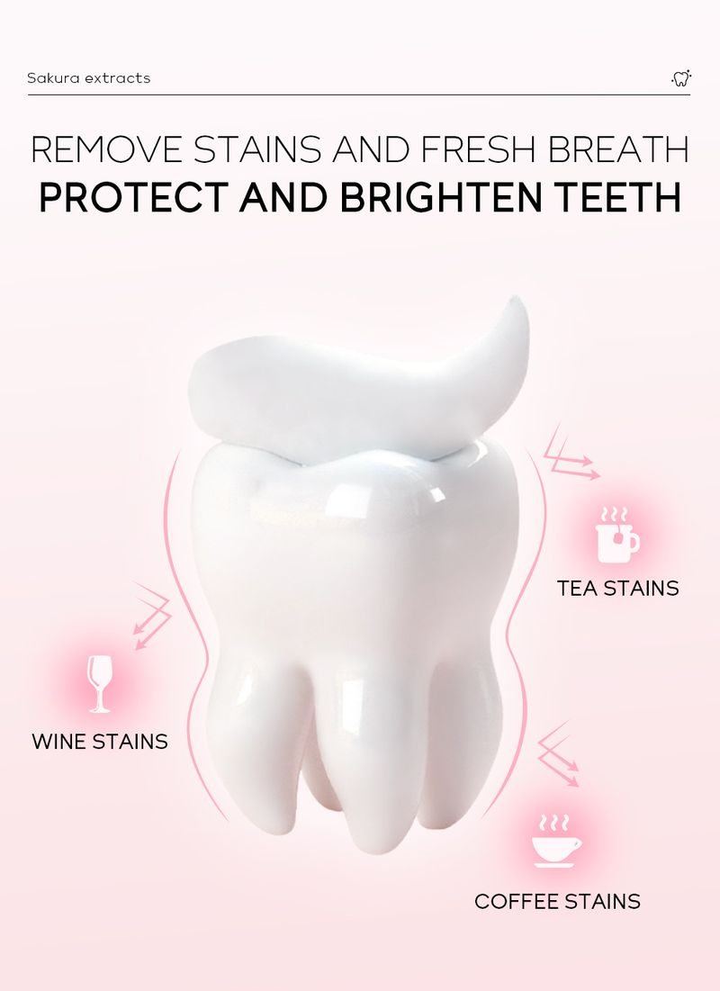 LAIKOU Sakura Toothpaste 85g Fresh Breath Removes Tooth Stains And Cleans Teeth_voghion.com