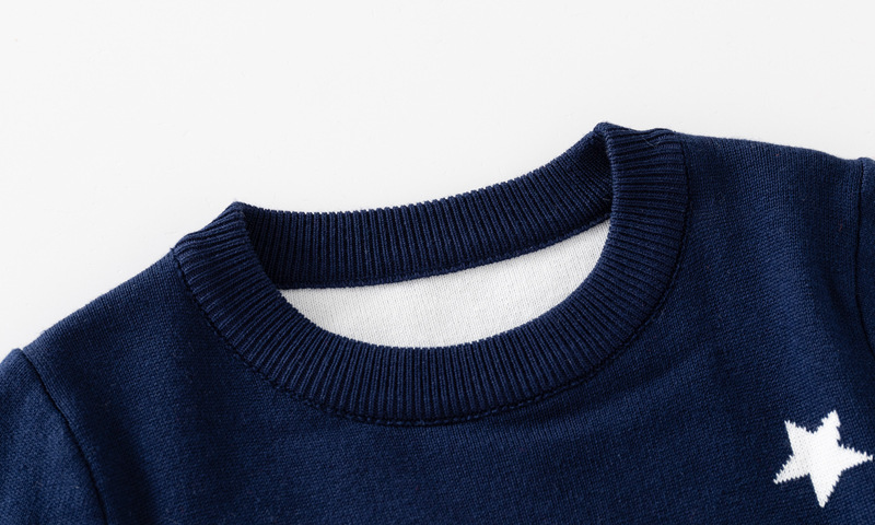 Weihnachts-Hirsch-Pullover für Jungen, Herbst-Kinderpullover mit gestreiften Ärmeln_voghion.com