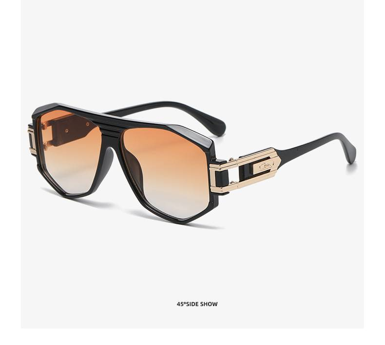 TGOGO Neue Pilotensonnenbrille für Herren ist keine europäische und amerikanische Straßenfotografie, moderne, polygonale Retro-Krötenbrille mit großem Rahmen, UV400_voghion.com