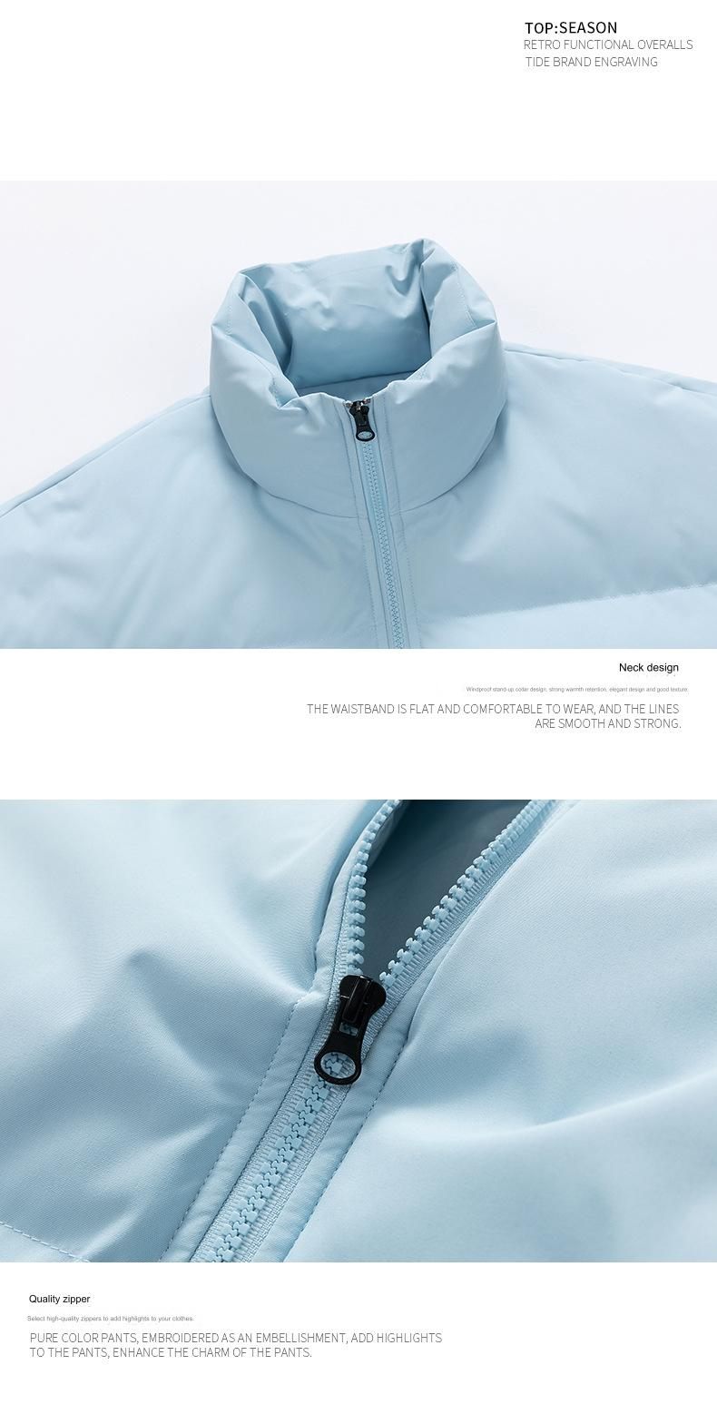 Trendy Stehkragen Pufferjacke für Männer und Frauen 2024 Winter Neuer verdickter Daunenmantel Warme und stilvolle Paarkleidung_voghion.com