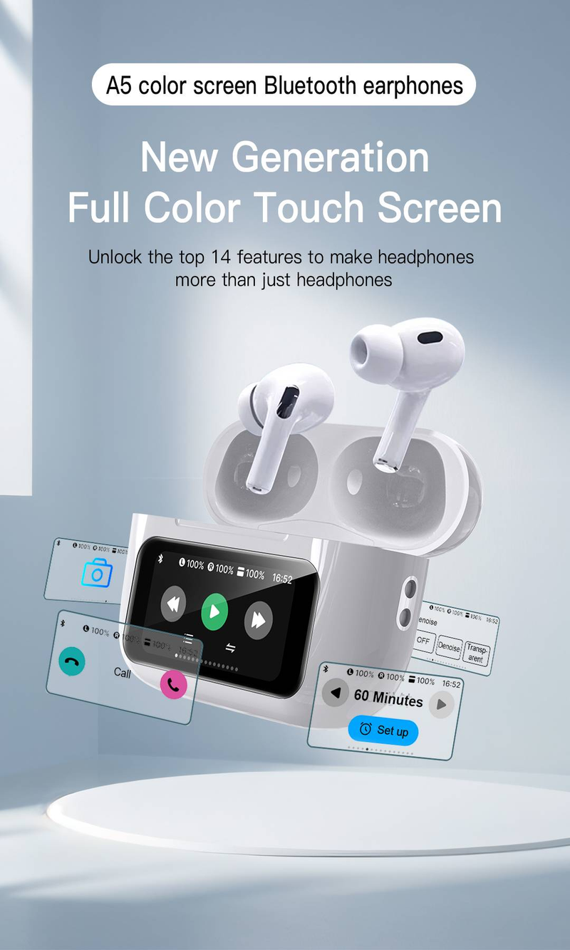 Wireless Earphones With Intelligent Touch Charging Case, Deep Bass Stereo Earbuds, And Microphone_voghion.com